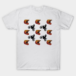 Dirt bike and helmet pattern T-Shirt